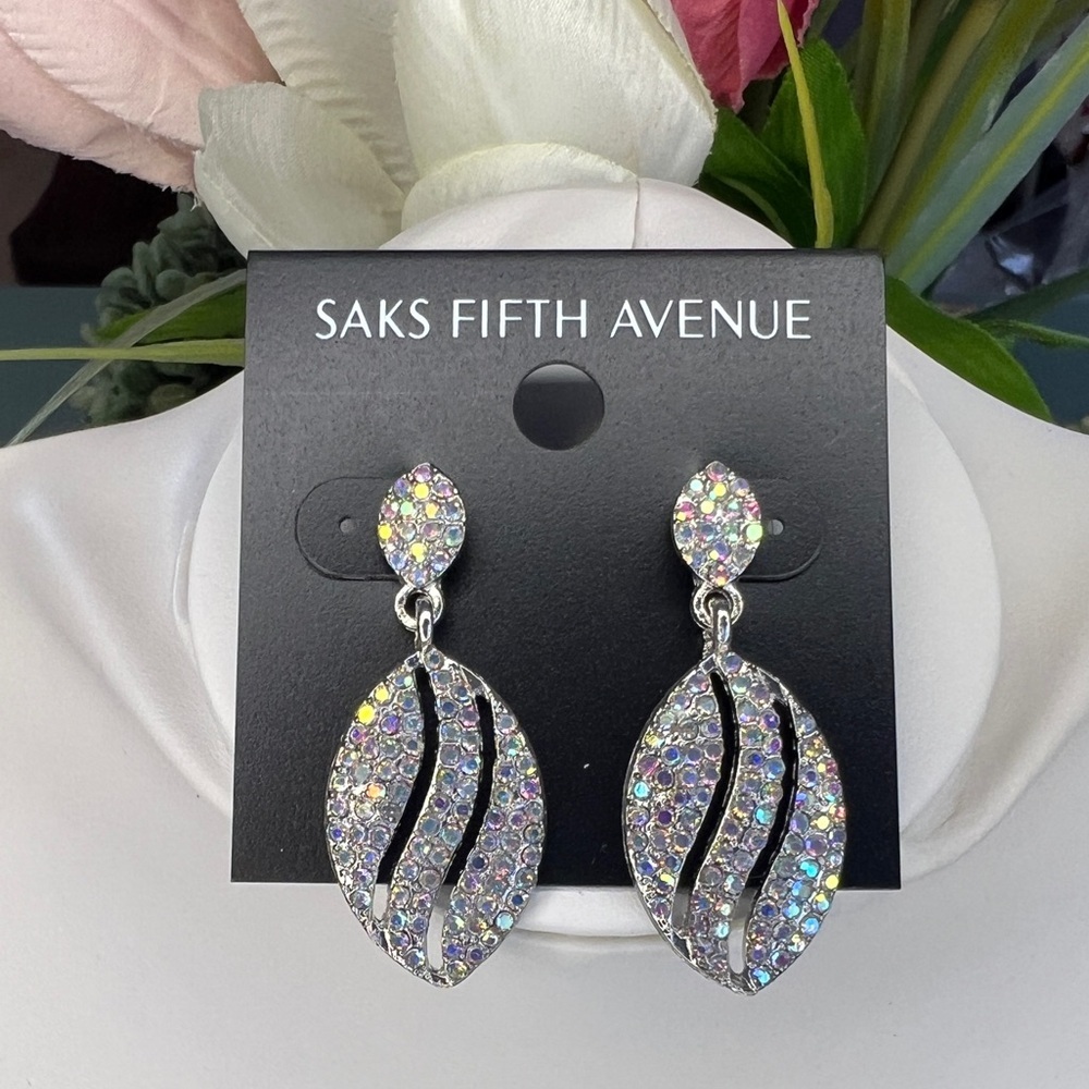 Saks Fifth Avenue Iridescent Mini Crystals Drop Earrings